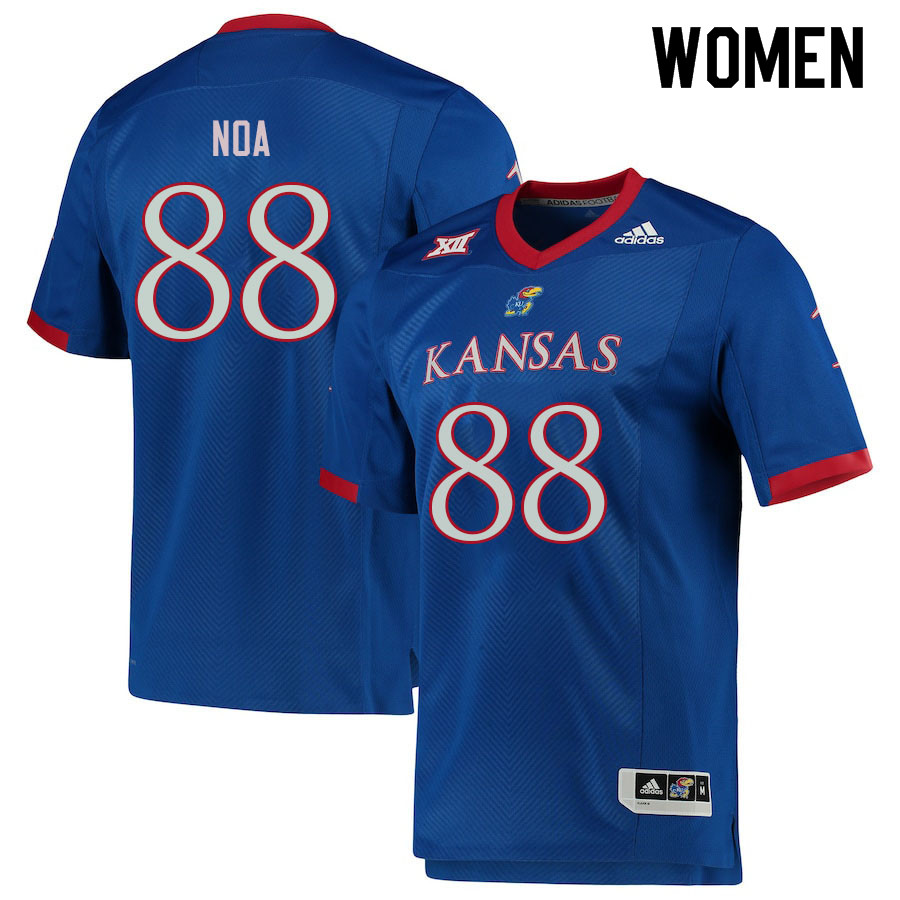 Women #88 Tevita Noa Kansas Jayhawks College Football Jerseys Sale-Royal - Click Image to Close